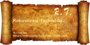 Rakovszky Teobalda névjegykártya